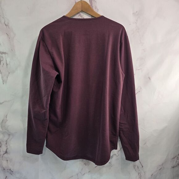 Bylt T Shirt Mens Medium Red Long Sleeve Drop Cut LS Lux Blend Tee Burgundy - Picture 5 of 11